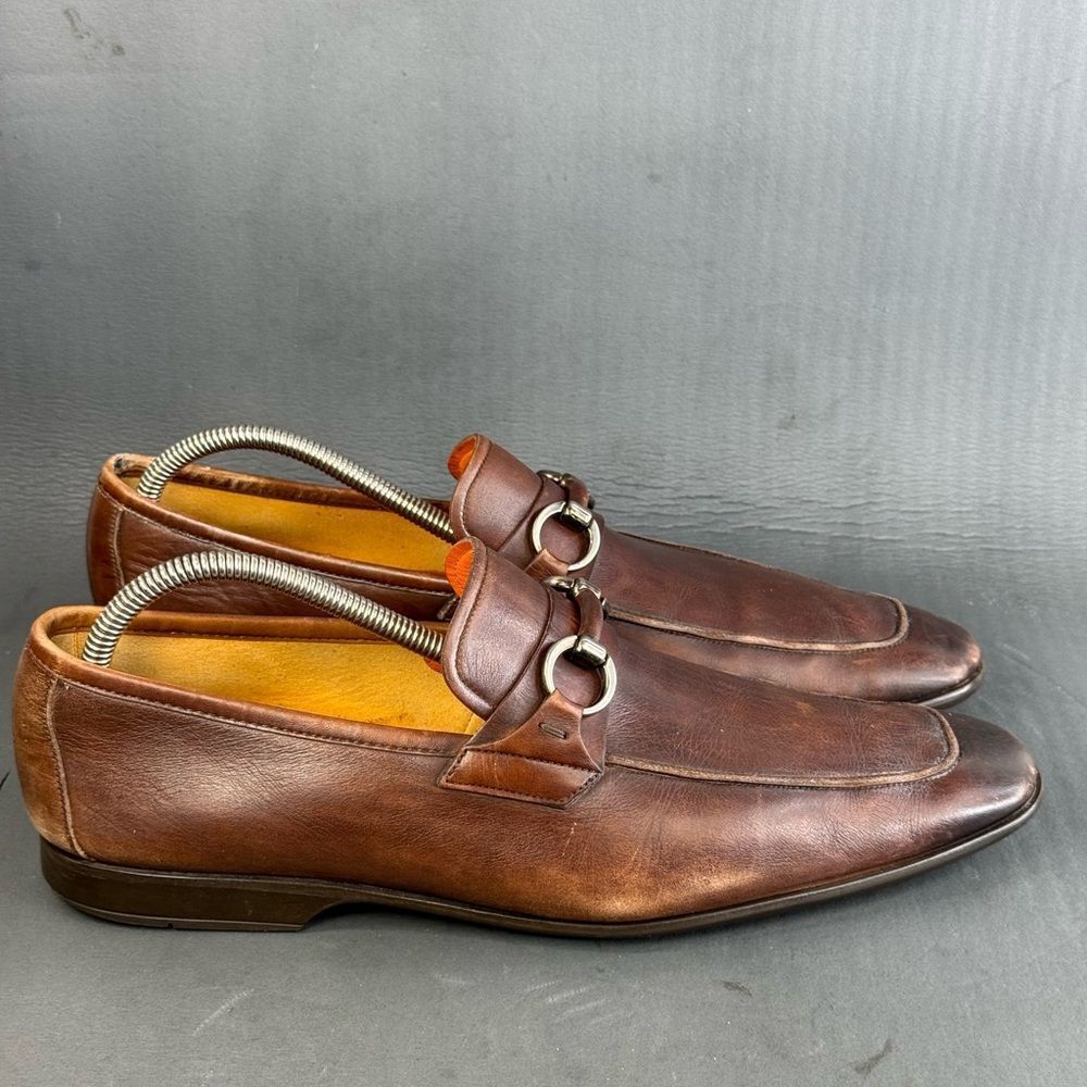 Magnanni brown leather horsebit loafer slip-on shoes men’s size 10